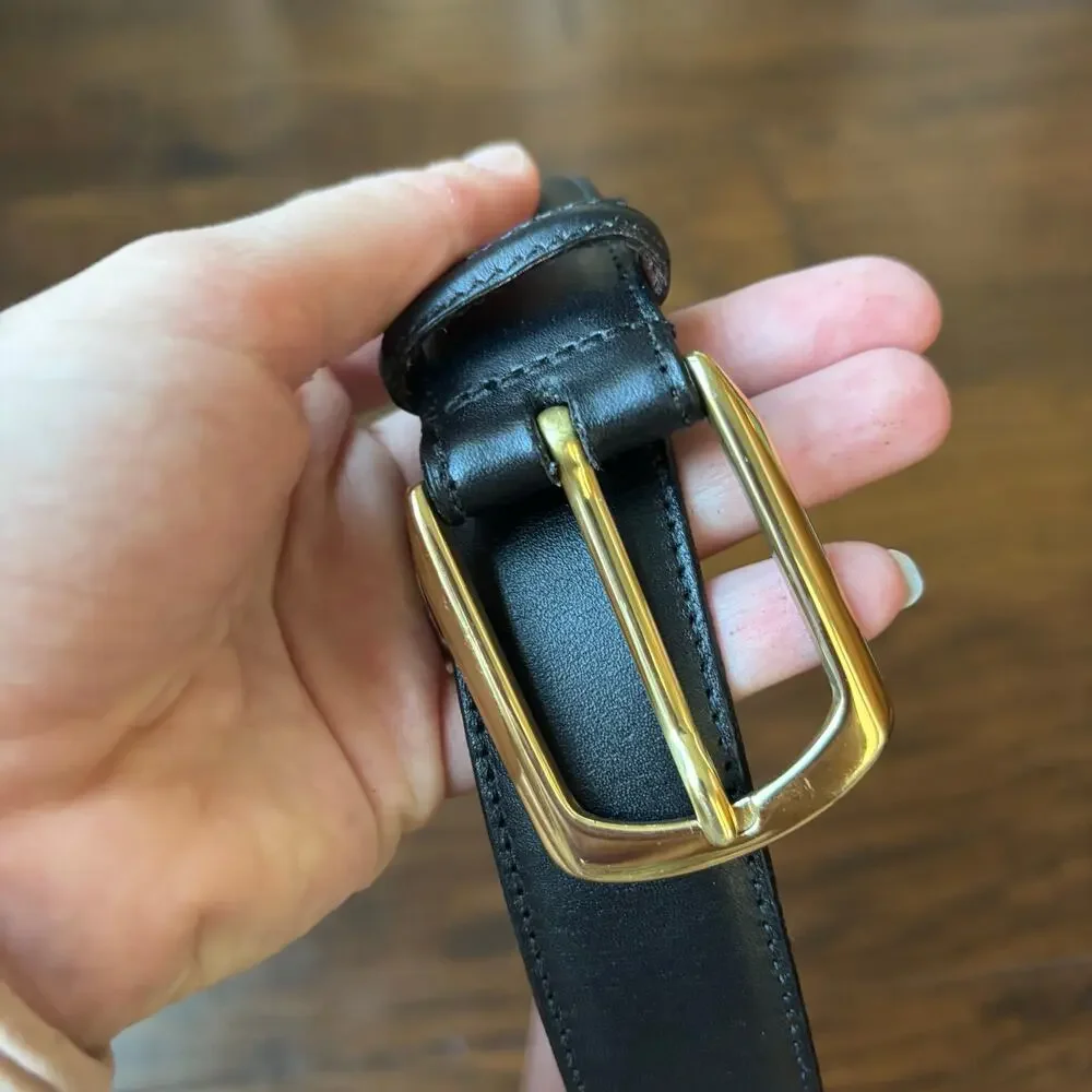 Torino Men’s Made in USA Aniline Kipskin Shoulders 5600 Black Belt Sz 36